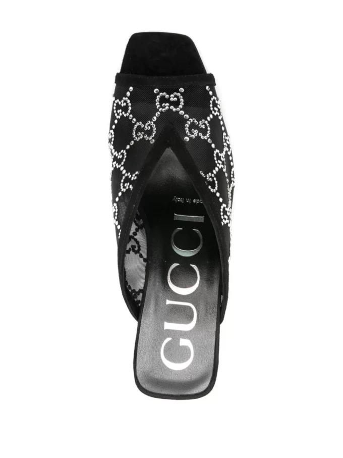 Gucci 90mm GG crystal-embellished mules - Image 4