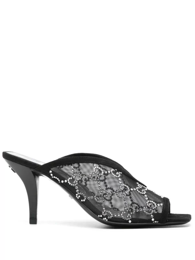 Gucci 90mm GG crystal-embellished mules