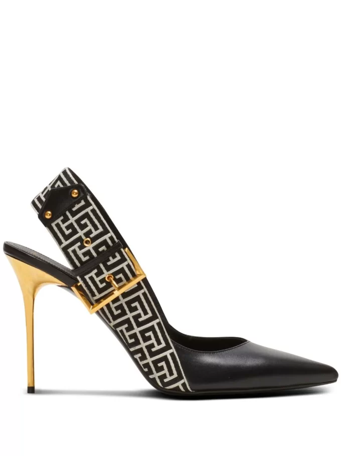 Balmain Ruby monogram slingback pumps