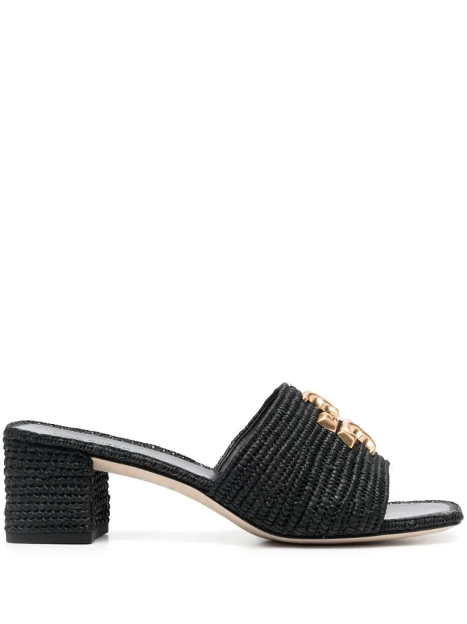 Tory Burch Eleanor 60mm raffia mules