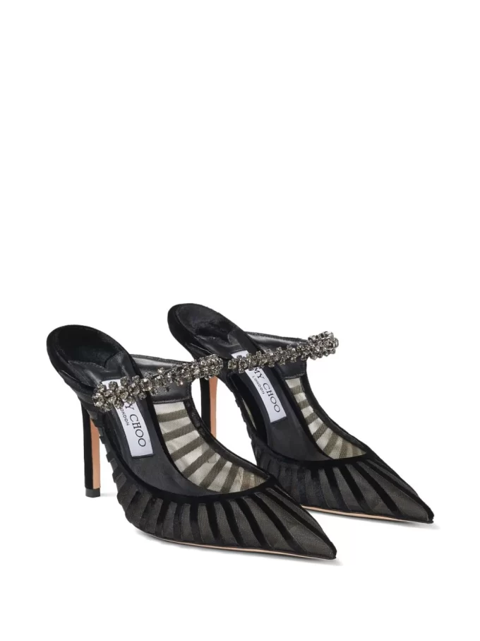 Jimmy Choo Bing 100mm crystal-embellished mules - Image 4