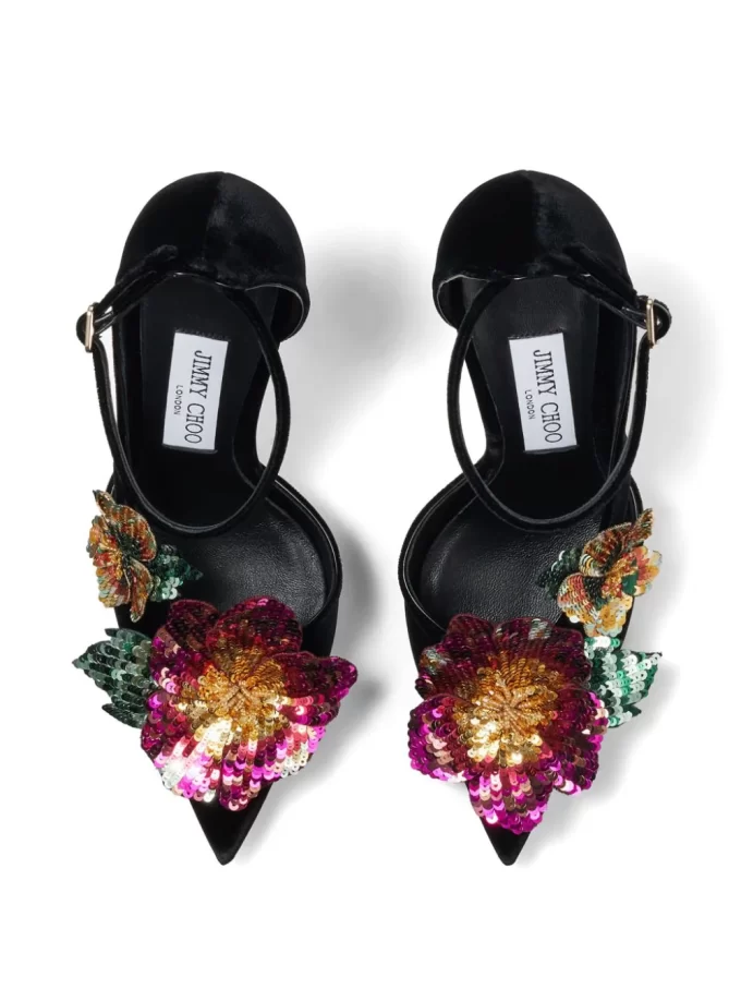 Jimmy Choo Azara 100mm floral-embellished pumps - Image 3