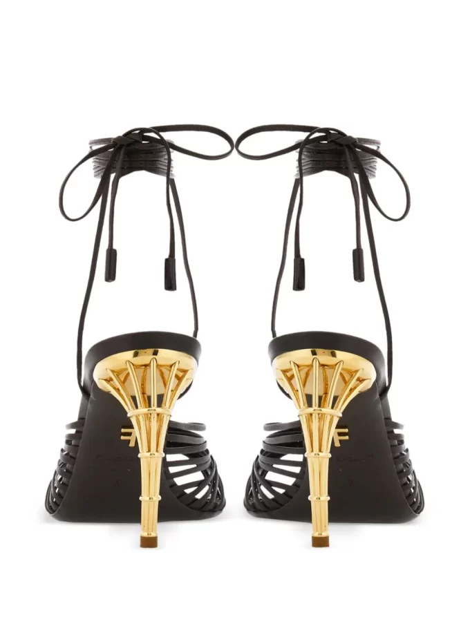 Runway Ferragamo cage-heel strap-detail sandals - Image 4