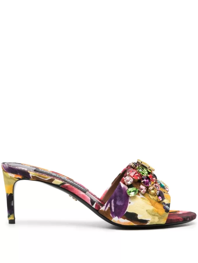 Dolce & Gabbana 70mm jewel-embellished mules