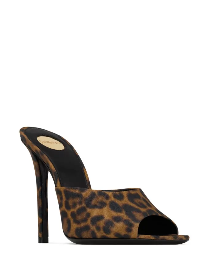 Saint Laurent Goldie 110mm leopard-print mules - Image 2