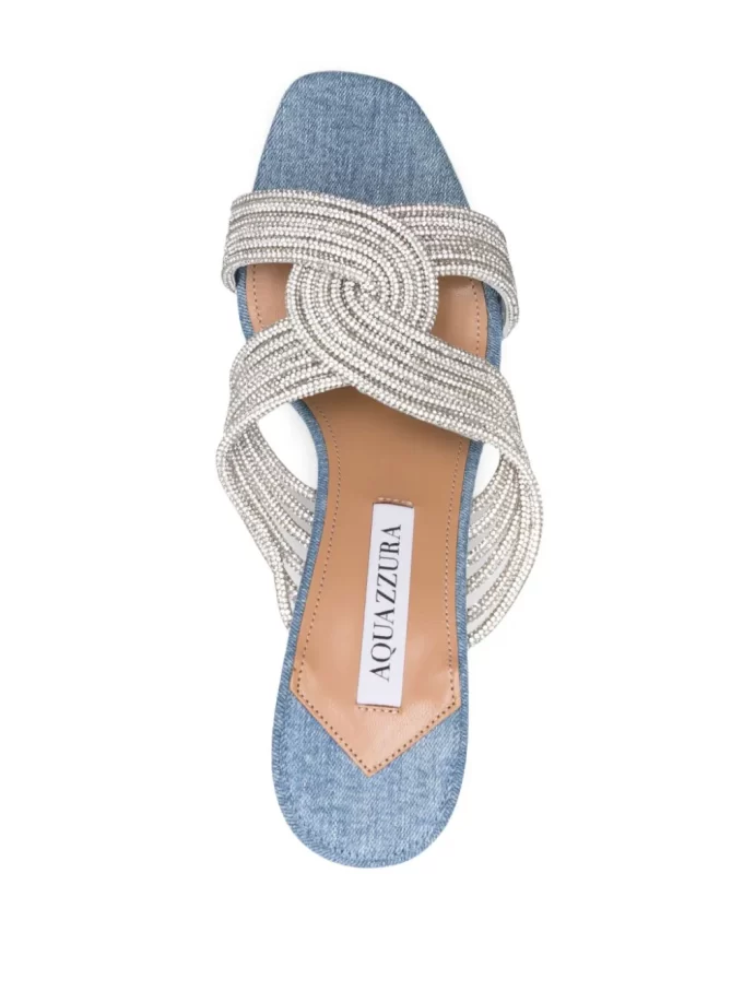 Aquazzura Gatsby 75mm denim mules - Image 3