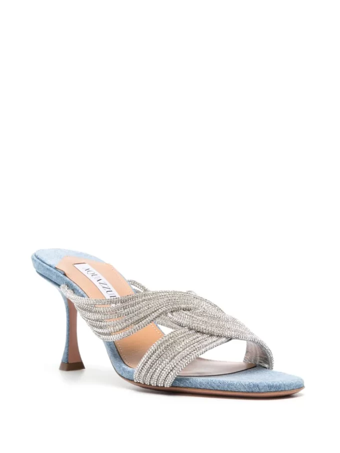 Aquazzura Gatsby 75mm denim mules - Image 2