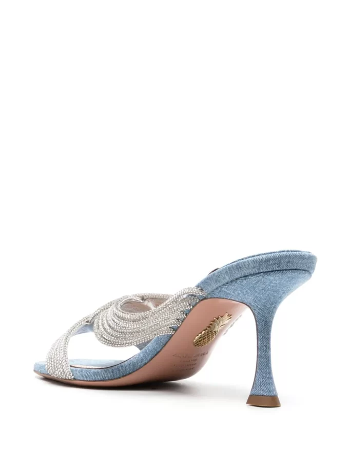 Aquazzura Gatsby 75mm denim mules - Image 4