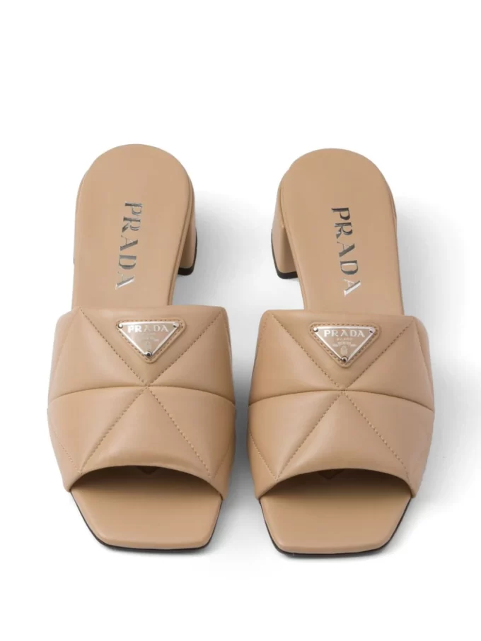 Prada triangle-logo 35mm leather mules - Image 4