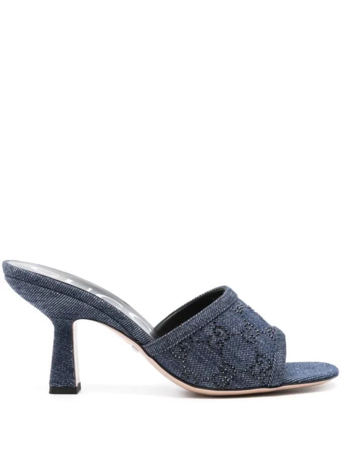 Gucci 80mm GG-monogram denim mules