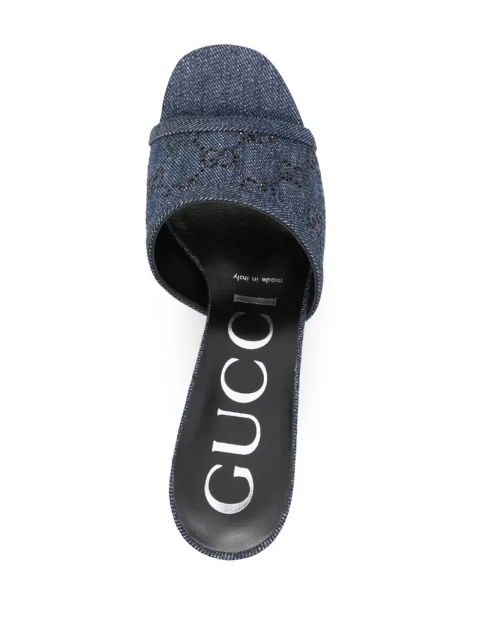 Gucci 80mm GG-monogram denim mules - Image 4